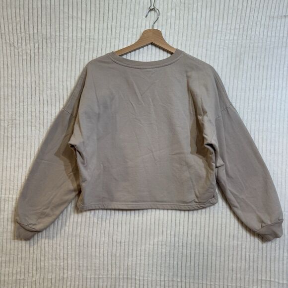 Disney Mickey & Minnie Mouse XXL Beige Pink Cropped Sweatshirt Pullover - Picture 11 of 14